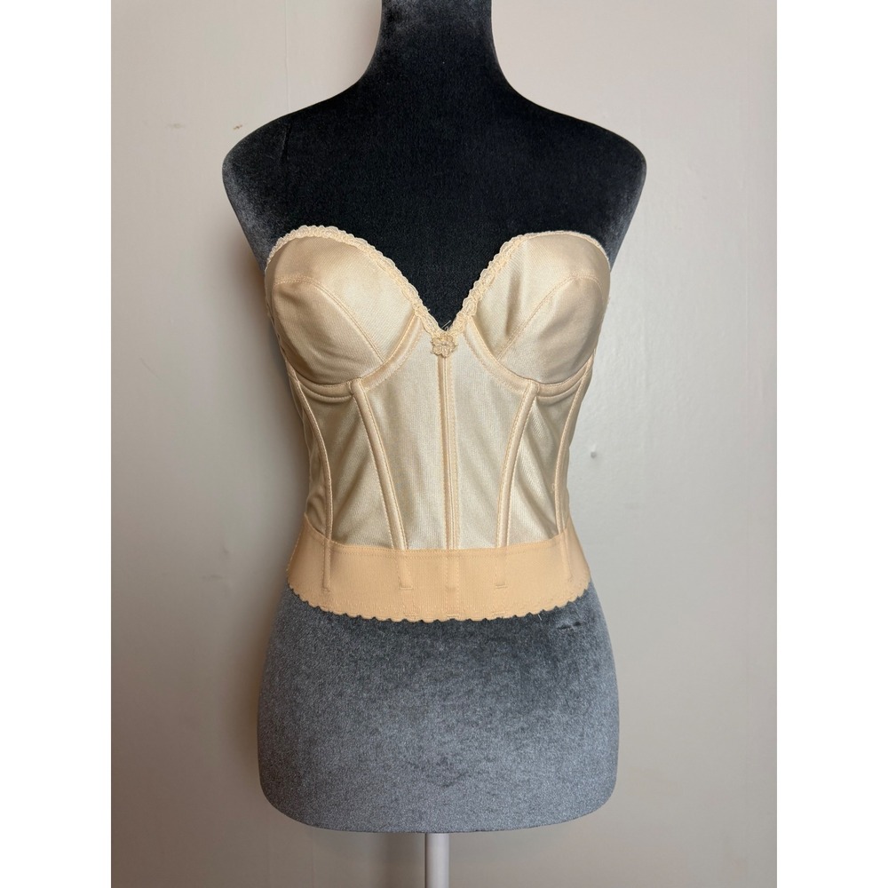 Vintage Strapless‎ corset  Bra bustier ren faire milkmaid festival dainty 34 B